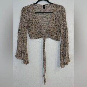 Windsor Floral Tie-Front Blouse Size XS